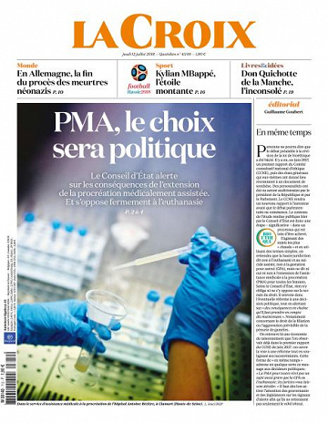 La Croix du Jeudi 12 Juillet 2018