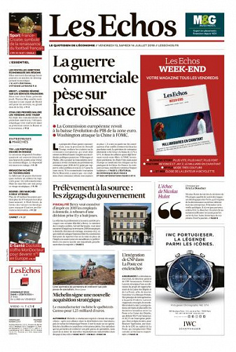 Les Echos du Vendredi 13 et Samedi 14 Juillet 2018