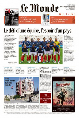Le Monde du Samedi 14 et Lundi 16 Juillet 2018