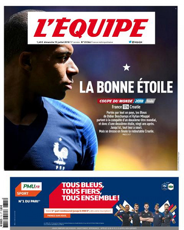 L’equipe du Dimanche 15 Juillet 2018