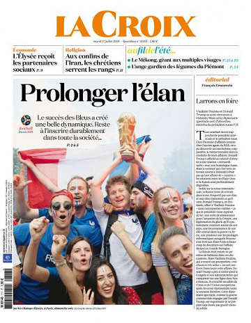 La Croix du Mardi 17 Juillet 2018