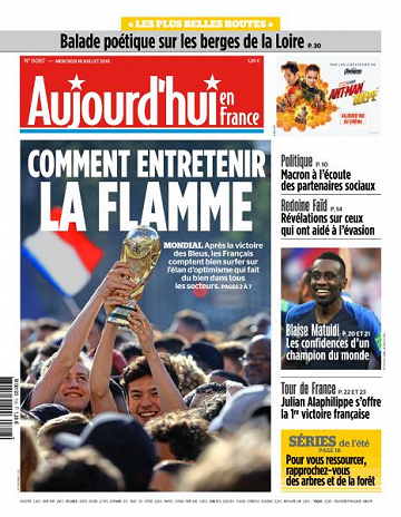 Aujourd’hui en France du Mercredi 18 Juillet 2018
