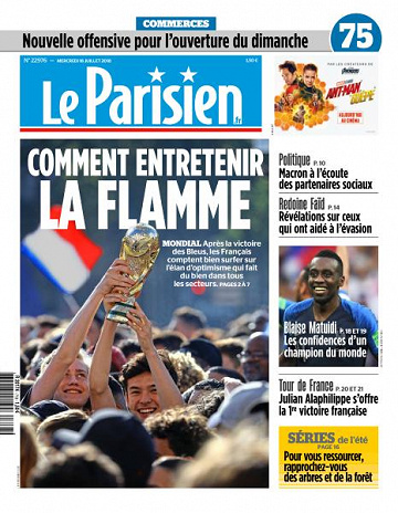 Le Parisien du Mercredi 18 Juillet 2018