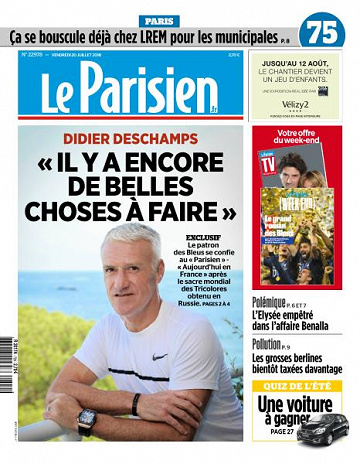 Le Parisien du Vendredi 20 Juillet 2018