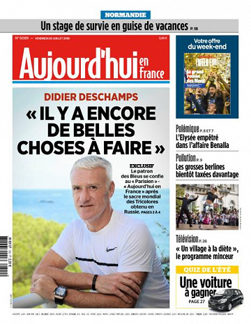 Aujourd’hui en France du Vendredi 20 Juillet 2018