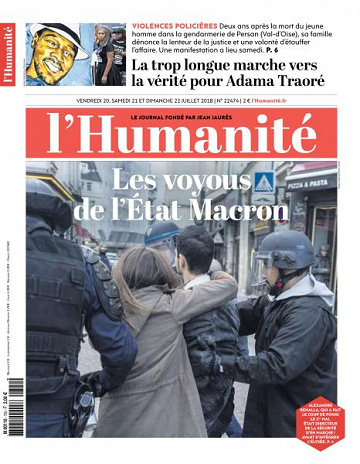 L’Humanite du Vendredi 20 et Dimanche 22 Juillet 2018