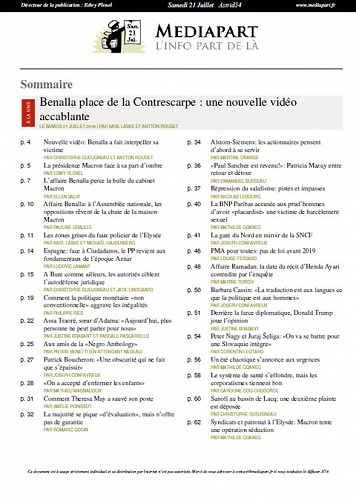 Mediapart - Samedi 21 Juillet 2018