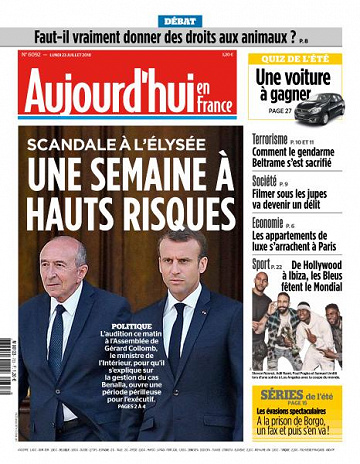 Aujourd’hui en France du Lundi 23 Juillet 2018