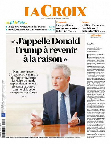 La Croix du Lundi 23 Juillet 2018