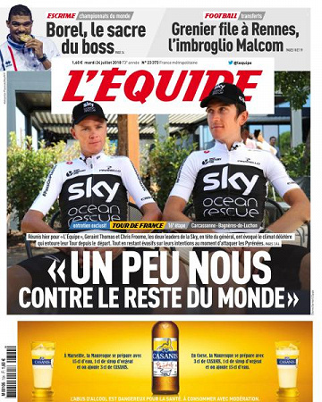 L’equipe du Mardi 24 Juillet 2018