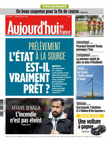 Aujourd’hui en France du Mardi 24 Juillet 2018