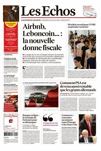 Les Echos du Mercredi 25 Juillet 2018