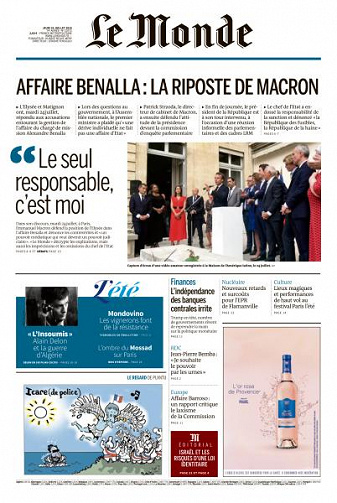Le Monde du Jeudi 26 Juillet 2018
