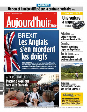 Aujourd’hui en France du Jeudi 26 Juillet 2018