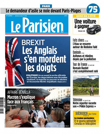 Le Parisien du Jeudi 26 Juillet 2018