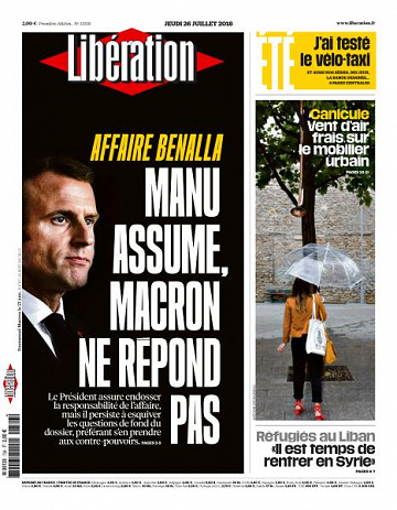 Libération du Jeudi 26 Juillet 2018