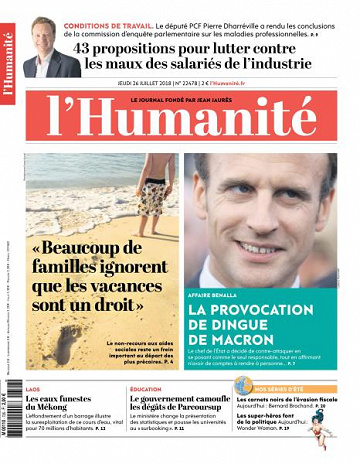 L’Humanite du Jeudi 26 Juillet 2018