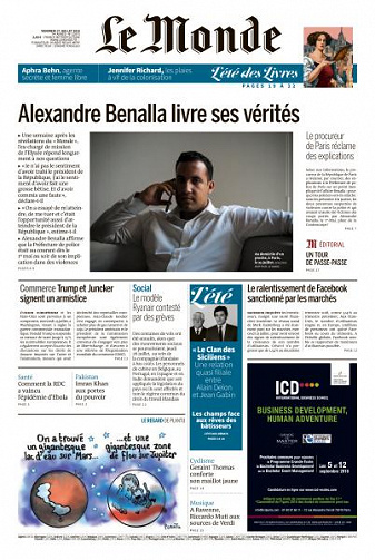 Le Monde du Vendredi 27 Juillet 2018