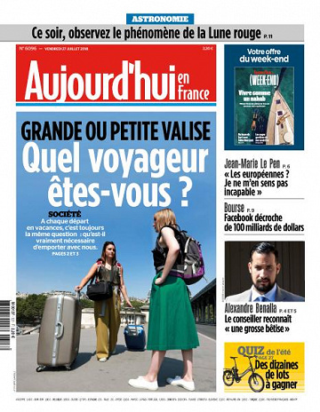 Aujourd’hui en France du Vendredi 27 Juillet 2018