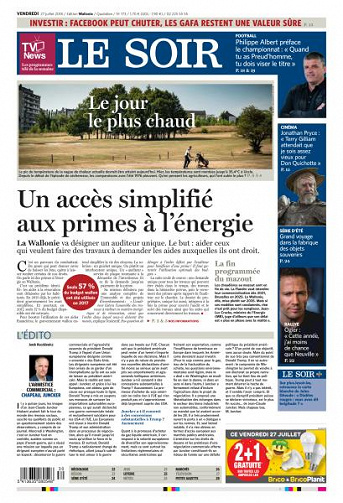 Le Soir du Vendredi 27 Juillet 2018