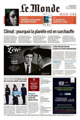 Le Monde du Samedi 28 Juillet 2018