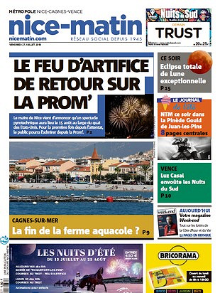 Nice-Matin - Vendredi 27 Juillet 2018