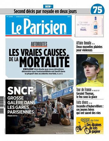 Le Parisien du Samedi 28 Juillet 2018