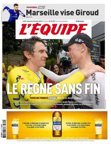 L’equipe du Dimanche 29 Juillet 2018