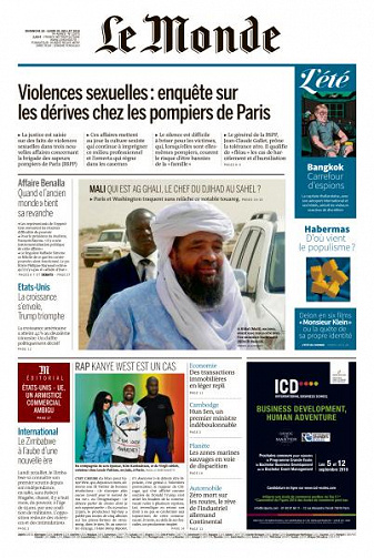Le Monde du Dimanche 29 et Lundi 30 Juillet 2018