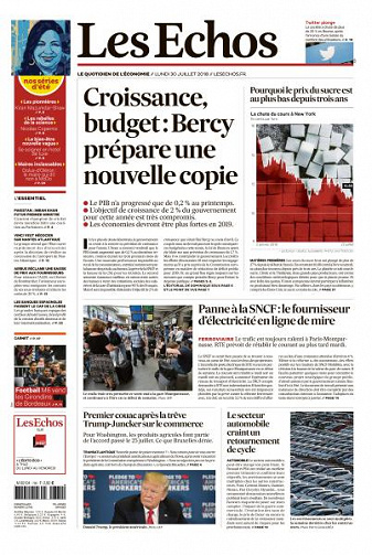 Les Echos du Lundi 30 Juillet 2018