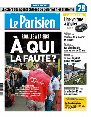 Le Parisien du Mardi 31 Juillet 2018