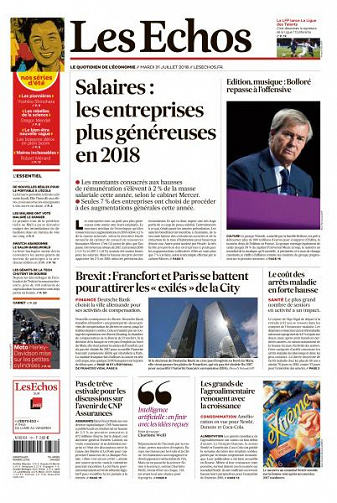 Les Echos du Mardi 31 Juillet 2018