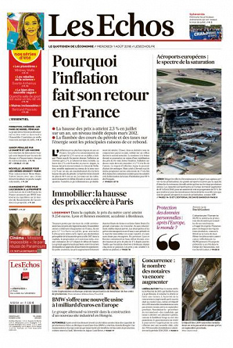 Les Echos du Mercredi 1er Août 2018
