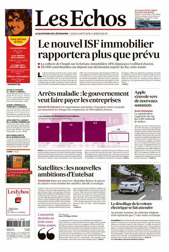 Les Echos du Jeudi 2 Août 2018