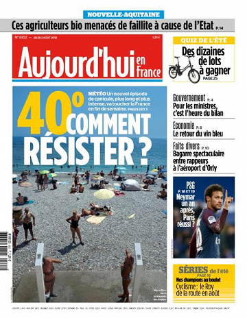 Aujourd’hui en France du Jeudi 2 Août 2018