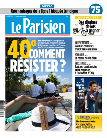 Le Parisien du Jeudi 2 Août 2018