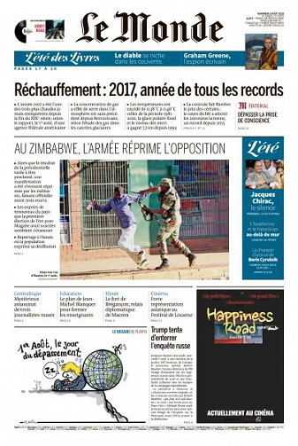 Le Monde du Vendredi 3 Août 2018