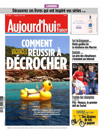 Aujourd’hui en France du Samedi 4 Août 2018