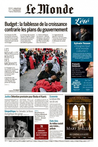 Le Monde du Dimanche 5 et Lundi 6 Août 2018