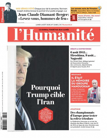 L’Humanite du Lundi 6 Août 2018