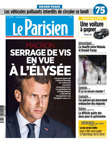 Le Parisien du Lundi 6 Août 2018