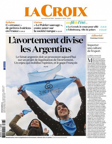 La Croix du Mercredi 8 Août 2018