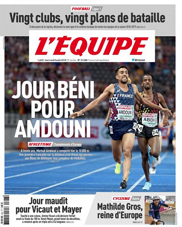 L’equipe du Mercredi 8 Août 2018