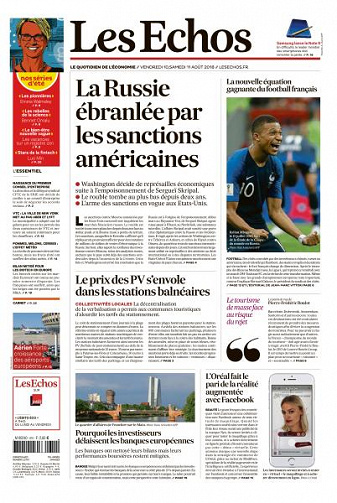 Les Echos du Vendredi 10 et Samedi 11 Août 2018