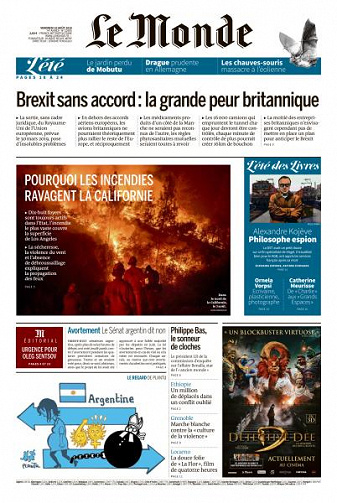 Le Monde du Vendredi 10 Août 2018