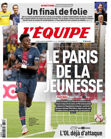 L’equipe du Lundi 13 Août 2018
