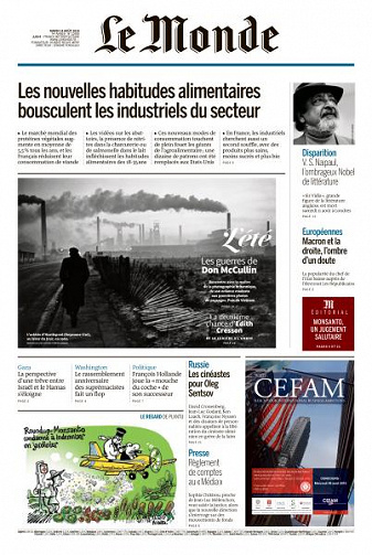 Le Monde du Mardi 14 Août 2018
