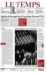 Le Temps - Mardi 14 Août 2018