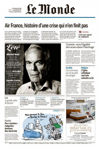 Le Monde du Mercredi 15 Août 2018