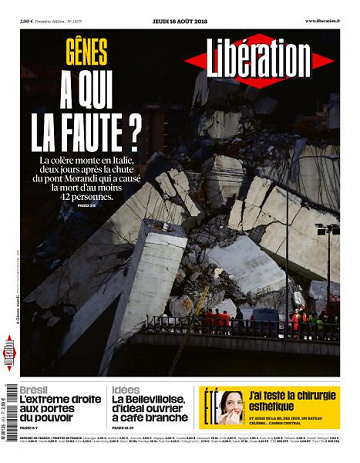 Libération du Jeudi 16 Août 2018